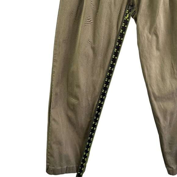 CHAPS RALPH LAUREN Pleated Front Olive Green Chino Pants 100% Cotton Men's 33x34 - Picture 10 of 12